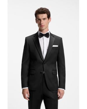 BOSS Tuxedo Jacket In Virgin-wool Serge - Blue