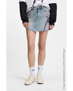 HUGO X Jujutsu Kaisen Denim Skirt With Nobara Print - Blue