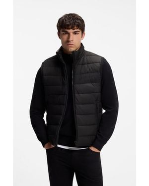 BOSS Padded Gilet With A Protective Stand Collar - Black