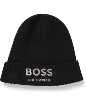 BOSS Reitsport-Mütze Im Fischer-Stil Aus Baumwolle - Schwarz
