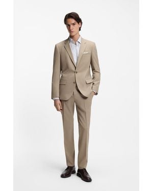 HUGO Beige Men's Business Suits Size 36r - Natural