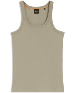 BOSS Camiseta Sin Mangas Con Espalda Nadadora En Algodón Elástico - Neutro