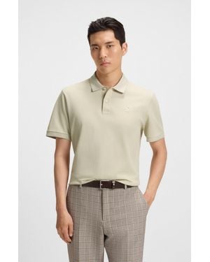 BOSS Light Beige Men's Polo Shirts Size M - Natural