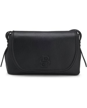 BOSS Bolso Cruzado De Piel Sintética Granulada Con Monograma Double B - Negro