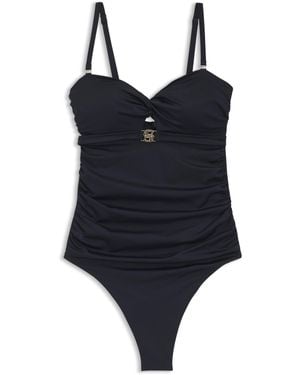 BOSS Badpak Uit Één Stuk Met Double B-Monogram - Zwart