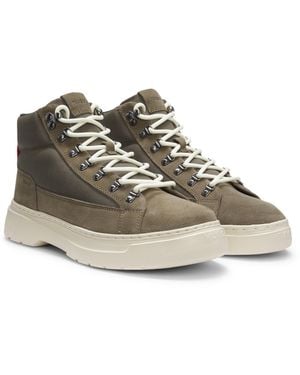 HUGO Hybrid-Boots Aus Veloursleder Und Canvas - Grün