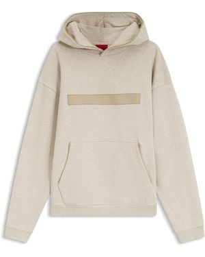 HUGO Prenda Con Capucha Relaxed Fit De Felpa De Algodón Con Logo Espaciado - Neutro