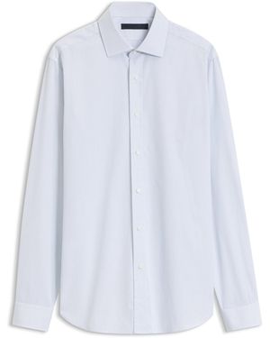 BOSS By Beckham Slim-Fit Overhemd Van Gestreept Katoen - Wit