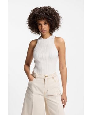 HUGO Sleeveless Racer-Back Top - White