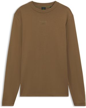 BOSS Porsche X T-Shirt Met Lange Mouwen Met Glanzend Logo - Naturel