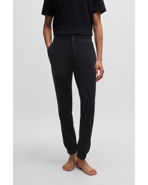 HUGO Cotton-Blend Tracksuit Bottoms With Heart Logo - Black
