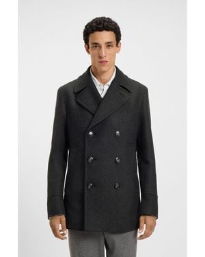 BOSS Slim-Fit Double-Breasted Short Coat - Black