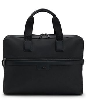 BOSS Textured-Fabric Document Case With Emed Logo - Black