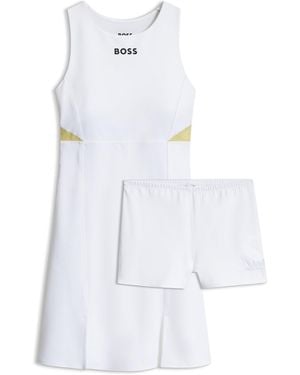 BOSS Active Kleid Aus Stretch-Jersey - Weiß