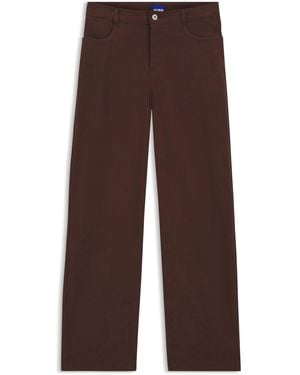HUGO Pantalones Relaxed Fit De Pana Con Logo Bordado - Marrón