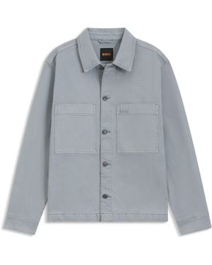 BOSS Camisa Denim Regular Fit De Algodón Elástico - Azul