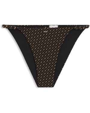 BOSS Bikinibroekje Met Monogramjacquard - Zwart