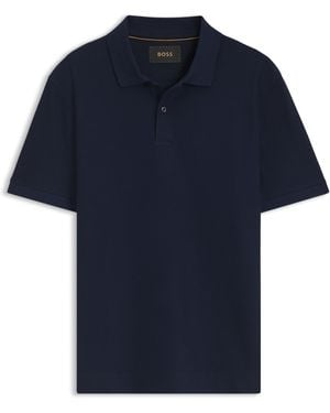 BOSS Polo En Maille De Coton À Deux Tons - Bleu