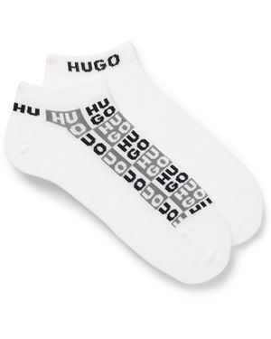 HUGO Two-Pack Of Ankle-Length Socks With Logo Intarsia - Metallic