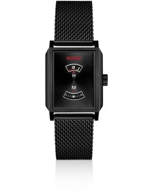 HUGO #Steeze Undercover Beschichtete Uhr Mit Jump-Hour-Zifferblatt - Schwarz