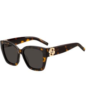 BOSS Havana-Acetate Sunglasses With Double B Monogram - Black