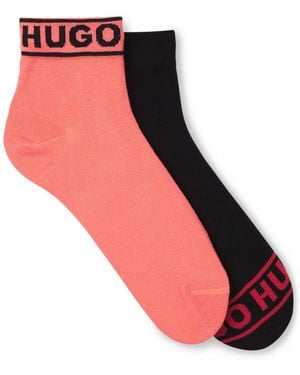 HUGO Zweier-Pack Kurze Socken Mit Logo-Details - Rot