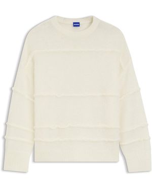 HUGO Jersey Oversize Fit Con Líneas En Relieve - Blanco