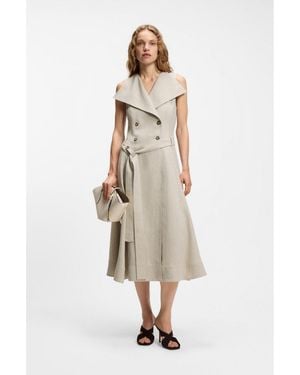 BOSS Double-Breasted Wrap Dress - Natural