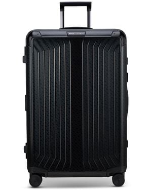 BOSS Samsonite Anodised-Aluminium Check-In Suitcase With Monograms - Black