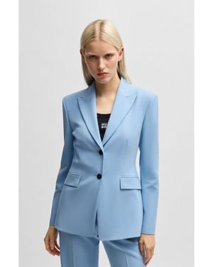 HUGO Slim-Fit Blazer With Contrast Buttons - Blue