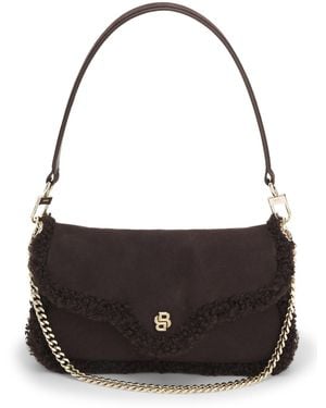 BOSS Bolso Bandolera Con Apliques De Pelo Sintético - Negro