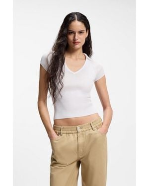 HUGO Short-Sleeved Jumper - Natural