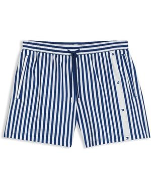 HUGO Zwemshort Met Strepen En Verticaal Logo - Blauw