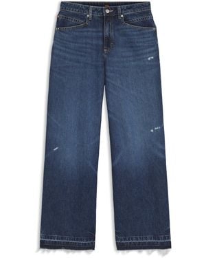 BOSS Jean Relaxed En Denim Rigide - Bleu