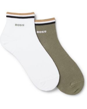 BOSS Kurze Socken Mit Signature-Streifen An Den Bündchen Im Zweier-Pack - Mehrfarbig