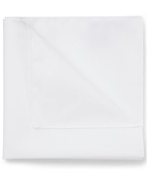 BOSS Italian-Made Cotton Pocket Square - White