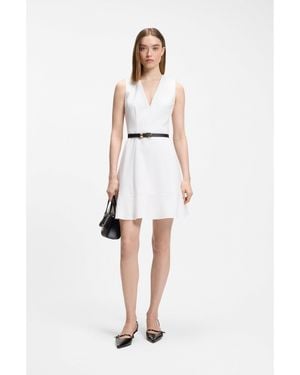 HUGO V-Neck Dress With Seaming Details - White