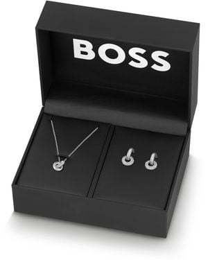 BOSS Set Aus Halskette Und Ohrringen - Schwarz