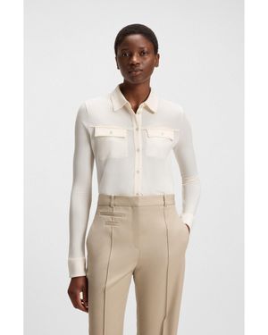 BOSS Slim-Fit Blouse - White