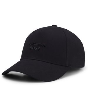 BOSS Porsche X Stretch-Cotton Cap With Gloss Logo - Black