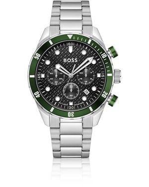 BOSS Chronomatix Reloj De Acero Inoxidable Con Esfera Con Textura De Monograma - Multicolor