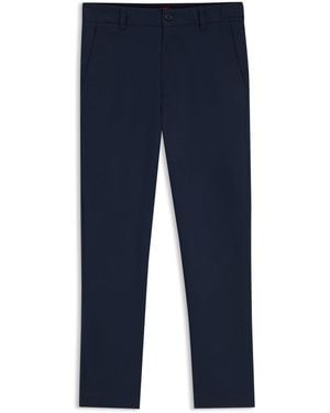 HUGO Pantalones Slim Fit En Algodón Elástico Mercerizado - Azul