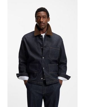 BOSS Contrast-Collar Jacket - Blue
