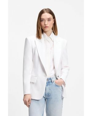 HUGO Regular-Fit Blazer With Metal Button - White