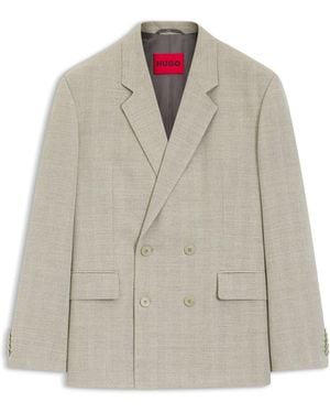 HUGO Chaqueta De Corte Moderno En Tejido De Espiga - Multicolor
