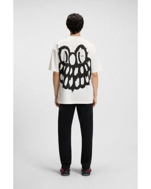 HUGO X Rb By Slawn Cotton T-Shirt With Printed Back - White