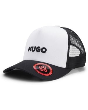 HUGO Cotton-Twill Cap With Mesh Panels - White