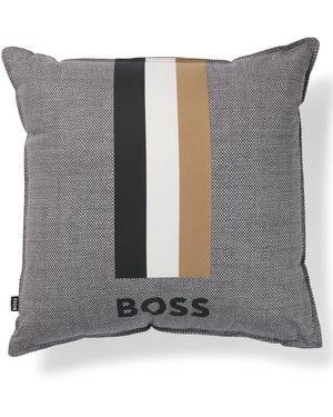 BOSS Cojín Con La Raya Característica De La Firma Y Logo - Negro