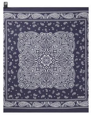 HUGO Bandana Met Paisleyprint, Gemengd Met Zijde - Blauw