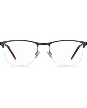 HUGO Monture Optique Demi-Cerclée En Acier Et En Acétate - Noir